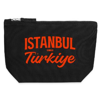 Istanbul Türkiye Script Typo - Canvas Reißverschluss-Täschchen (12 x 13 cm) - Schwarz - Vorne