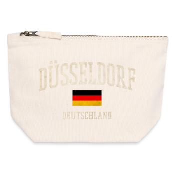 Drapeau de Düsseldorf - Pochette zippée en toile 12 x 13 cm - blanc naturel - Devant