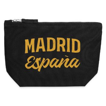 Madrid Spain Gold Font - Canvas Zip Pouch 12 x 13 cm - black - Front