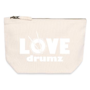 Love Drumz Heartbeat Conception graphique - Pochette zippée en toile 12 x 13 cm - blanc naturel - Devant