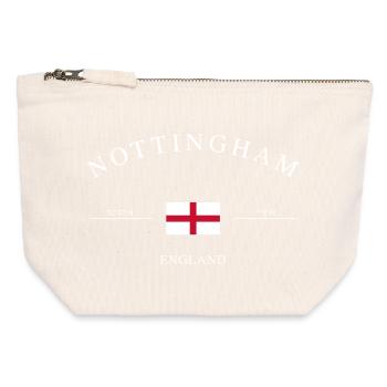 Nottingham England – Urlaub Souvenir & Geschenk - Canvas Reißverschluss-Täschchen (12 x 13 cm) - Naturweiß - Vorne