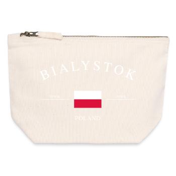 Białystok Poland – Holiday Souvenir & Gift - Canvas Zip Pouch 12 x 13 cm - nature - Front