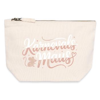 Souris de carnaval Souris de Cologne Souris de carnaval - Pochette zippée en toile 12 x 13 cm - blanc naturel - Devant