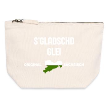 S'Gladschd Glei East German Funny Saying - Canvas Zip Pouch 12 x 13 cm - nature - Front