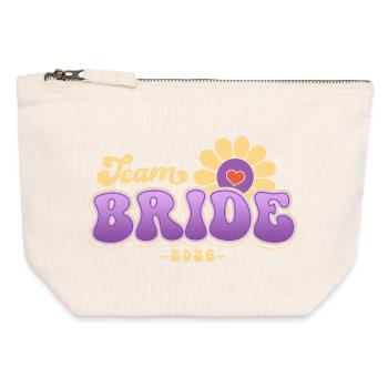 Team Bride Hen Party Bachelorette Party 2026 - Canvas Zip Pouch 12 x 13 cm - nature - Front