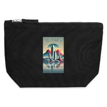 Monterrey Mexiko Modern Design - Canvas Reißverschluss-Täschchen (12 x 13 cm) - Schwarz - Vorne