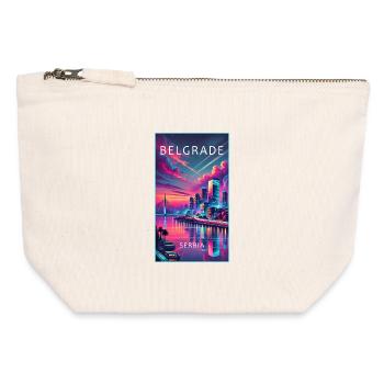Belgrade Serbia city design - Canvas Zip Pouch 12 x 13 cm - nature - Front