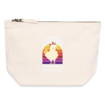 I love chickens – they poop breakfast - Canvas Zip Pouch 12 x 13 cm - nature - Front