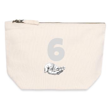 Drôle Six Meme Main Gen Alpha Joke - Pochette zippée en toile 12 x 13 cm - blanc naturel - Devant