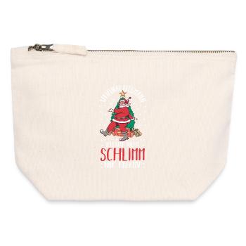 Weihnachtsmann Weihnachtszeit Unartig Weihnachts - Canvas Reißverschluss-Täschchen (12 x 13 cm) - Naturweiß - Vorne