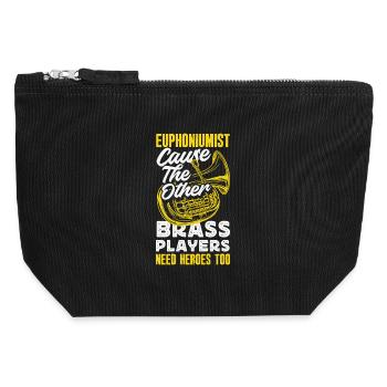 Vintage Euphonium Player - Canvas Zip Pouch 12 x 13 cm - black - Front