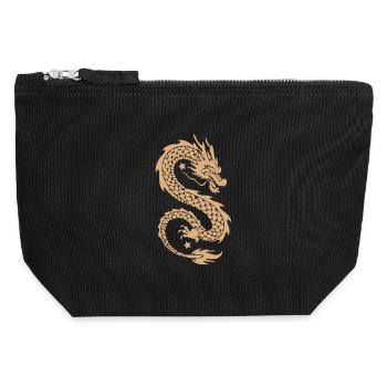 Goldene Himmelsdrachen-Silhouette - Canvas Reißverschluss-Täschchen (12 x 13 cm) - Schwarz - Vorne
