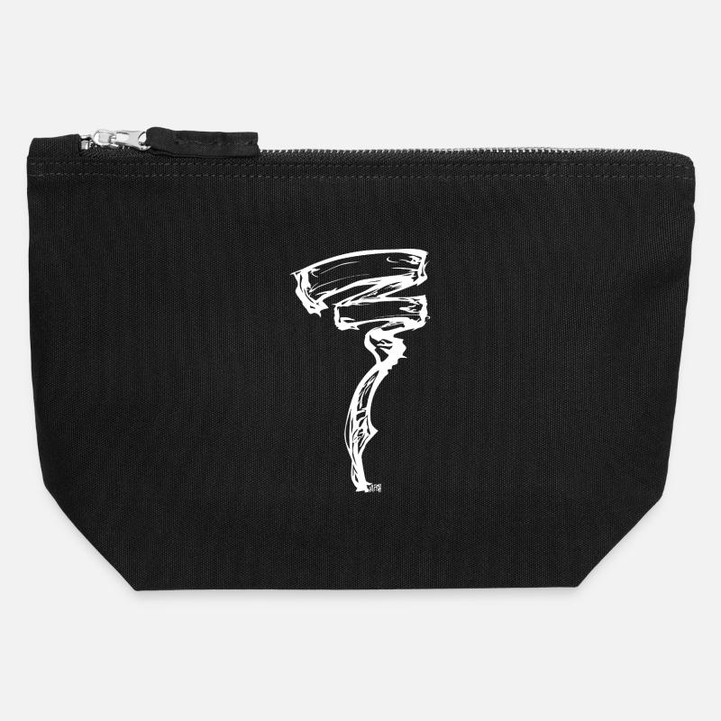 Vent énergique - Pochette zippée en toile 12 x 13 cm - noir