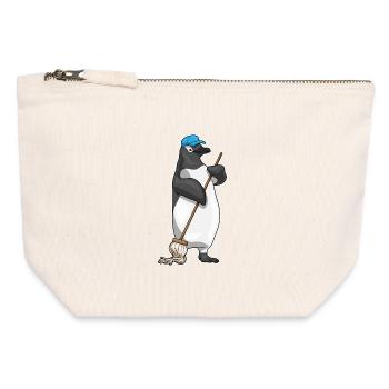 Penguin Cleaner Mop Mob - Canvas Zip Pouch 12 x 13 cm - nature - Front