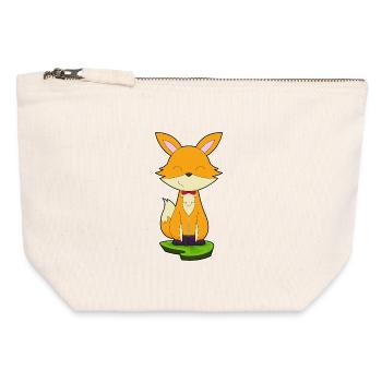 Fox Bow Tie - Canvas Zip Pouch 12 x 13 cm - nature - Front