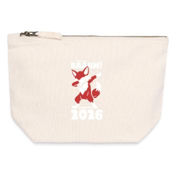 Bäääm! Schoolchild 2026 - Cunning Fox - Canvas Zip Pouch 12 x 13 cm - nature - Front