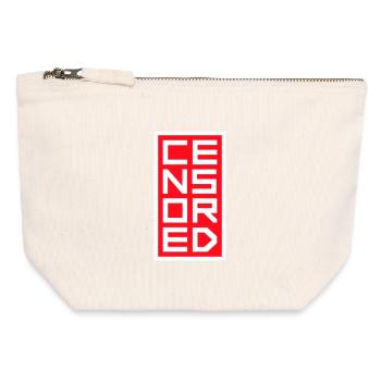 Censored Zensiert Lustig Statement Freiheit Logo - Canvas Reißverschluss-Täschchen (12 x 13 cm) - Naturweiß - Vorne