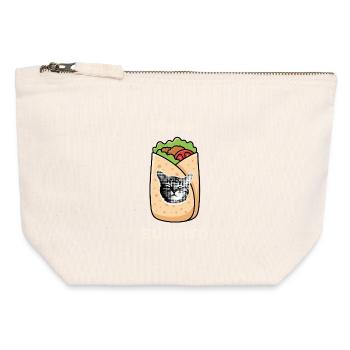 Burrito-MMMM - Pochette zippée en toile 12 x 13 cm - blanc naturel - Devant