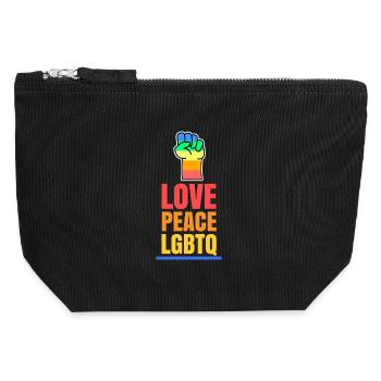 Love Pride Lgbt Gay Statement Sexuality Pride - Canvas Zip Pouch 12 x 13 cm - black - Front