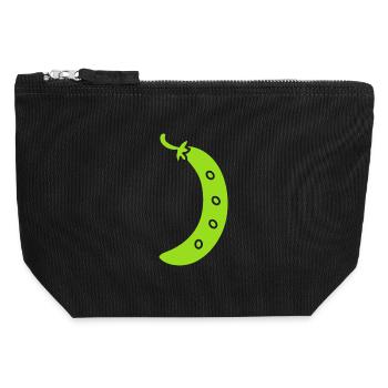 French bean - Canvas Zip Pouch 12 x 13 cm - black - Front