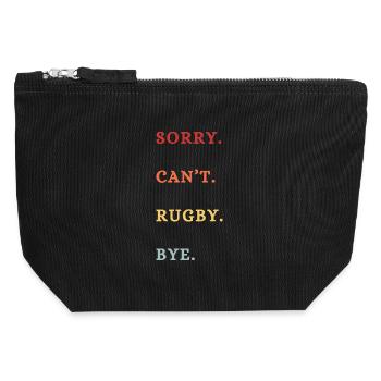 Sorry Can't Rugby Bye - Canvas Zip Pouch 12 x 13 cm - black - Front