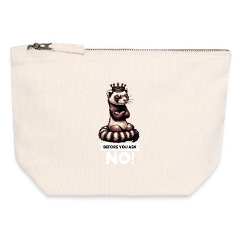 Avant de demander à Ferret Furet Propriétaire de Furet Rodent - Pochette zippée en toile 12 x 13 cm - blanc naturel - Devant