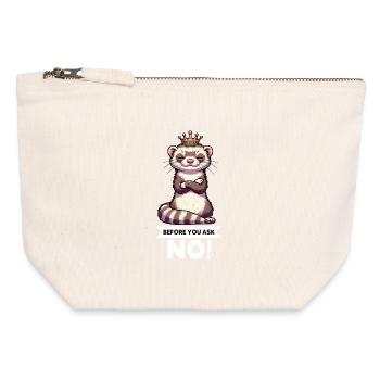 Avant de demander à Ferret Furet Propriétaire de Furet Rodent - Pochette zippée en toile 12 x 13 cm - blanc naturel - Devant