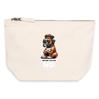 Before You Ask Boxer Boxerbesitzer Boxerliebhaber - Canvas Reißverschluss-Täschchen (12 x 13 cm) - Naturweiß - Vorne