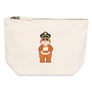 ours policier contravention police - Pochette zippée en toile 12 x 13 cm - blanc naturel - Devant