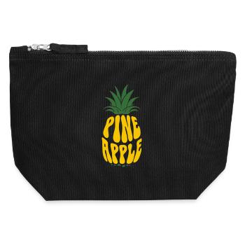 Pineapple Fruit Ananas Obst - Canvas Reißverschluss-Täschchen (12 x 13 cm) - Schwarz - Vorne