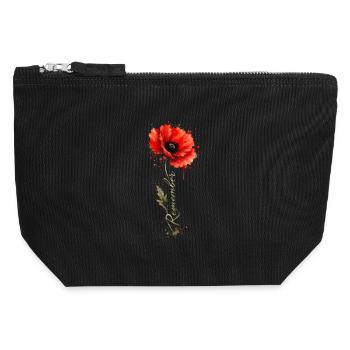 Poppy Remember | Remembrance Day Tribute - Canvas Zip Pouch 12 x 13 cm - black - Front
