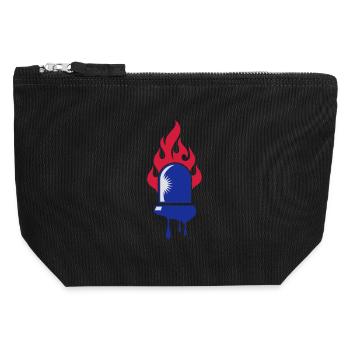 rotating blue beacon light-Fire department - Canvas Zip Pouch 12 x 13 cm - black - Front