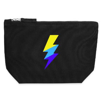 TriColor Neon Beam - Canvas Zip Pouch 12 x 13 cm - black - Front