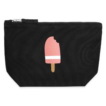 Morsure de popsicle rose dégradé - Pochette zippée en toile 12 x 13 cm - noir - Devant