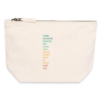 POSITIV DENKEN - Canvas Reißverschluss-Täschchen (12 x 13 cm) - Naturweiß - Vorne