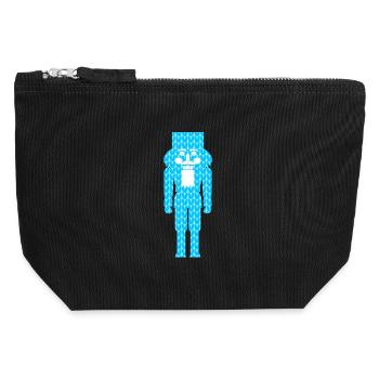 Casse-Noisette tricot motif motif bleu Noël - Pochette zippée en toile 12 x 13 cm - noir - Devant