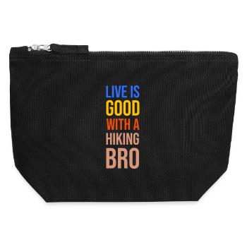Hike Hiking Statement Nature Lovers Summit - Canvas Zip Pouch 12 x 13 cm - black - Front