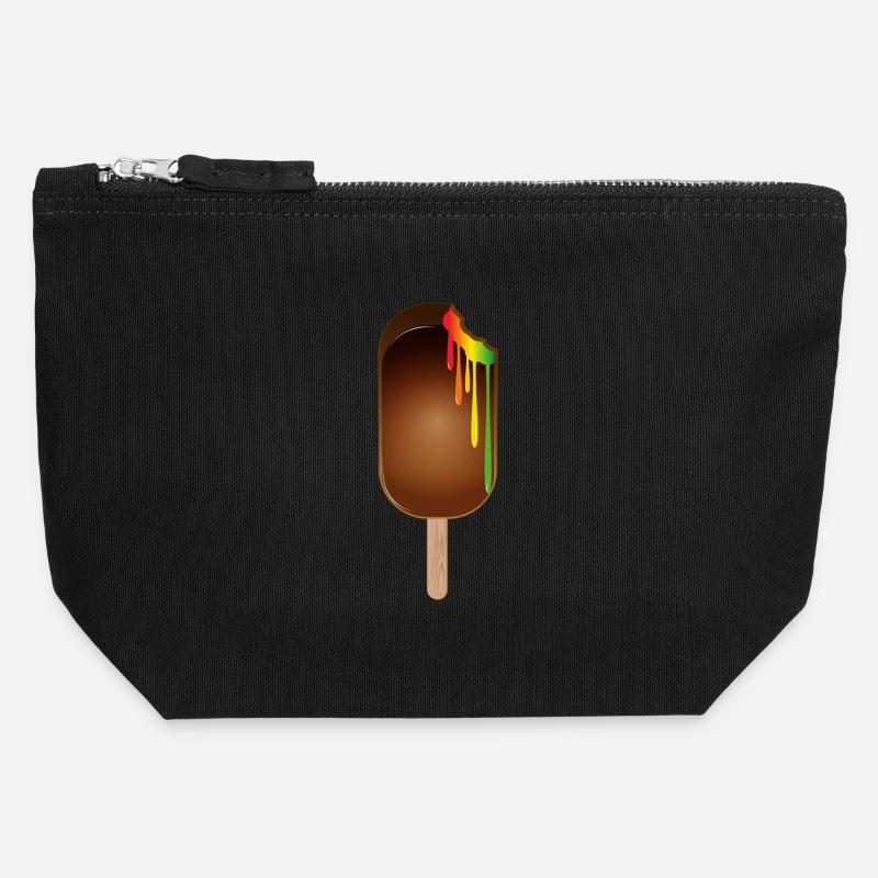 Chocolate popsicles with rainbow filling - Canvas Zip Pouch 12 x 13 cm - black