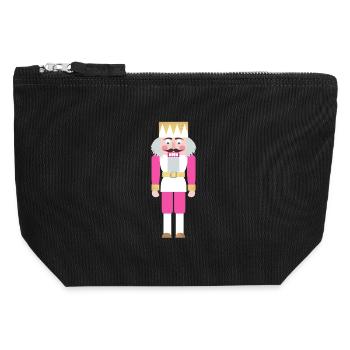 Casse-Noisette rose décoration Noël Noël - Pochette zippée en toile 12 x 13 cm - noir - Devant