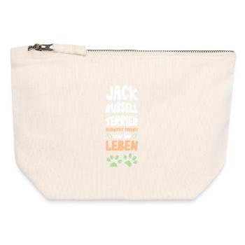 Jack Russell Terrier Joie de vivre - Pochette zippée en toile 12 x 13 cm - blanc naturel - Devant