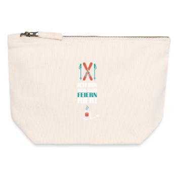 Après-ski - Je suis juste là pour faire la fête - Pochette zippée en toile 12 x 13 cm - blanc naturel - Devant
