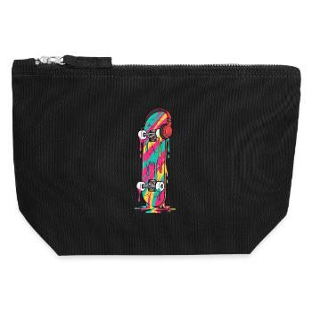 Skateboard Streetwear Aesthetic - Canvas Zip Pouch 12 x 13 cm - black - Front