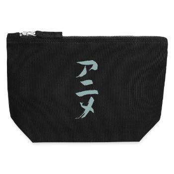 Anime (Trickfilm) - Auf Japanisch / TUSCHE - Canvas Reißverschluss-Täschchen (12 x 13 cm) - Schwarz - Vorne