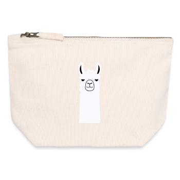 Adorable Cartoon Llama - Canvas Zip Pouch 12 x 13 cm - nature - Front
