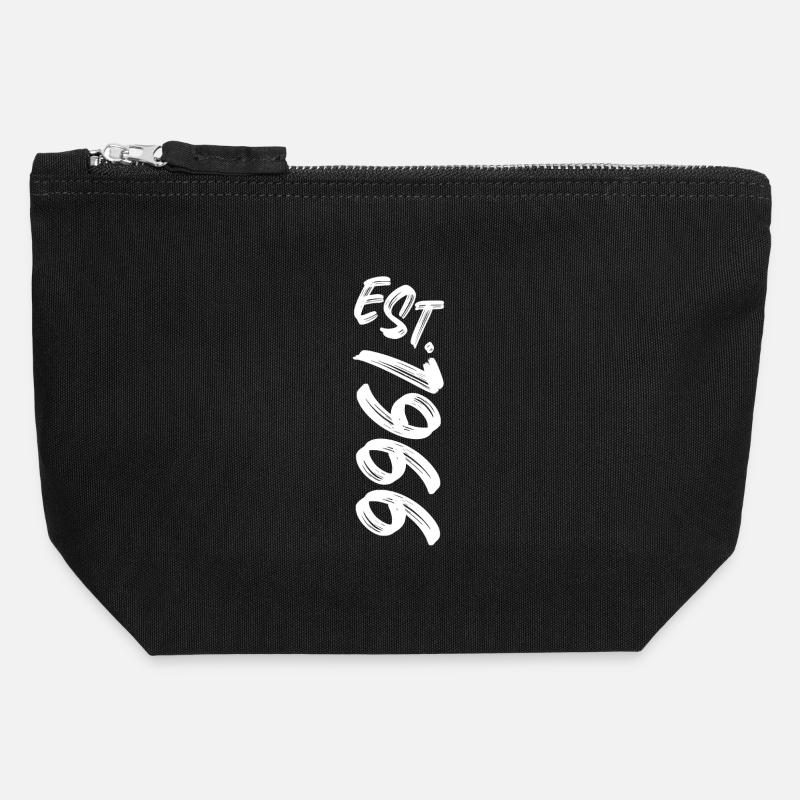 Est. 1966 - Established 1966 - Birthday Gift - Canvas Zip Pouch 12 x 13 cm - black