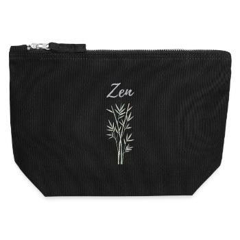 Zen Bamboo Meditation Mindfulness - Canvas Zip Pouch 12 x 13 cm - black - Front