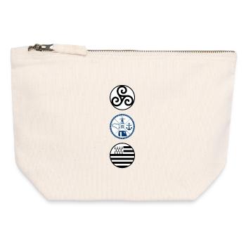 Bretagne et ses symboles. Triskell. Drapeau Breton - Pochette zippée en toile 12 x 13 cm - blanc naturel - Devant