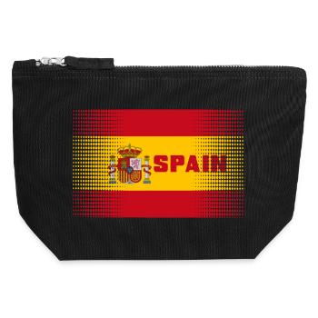Spain Espana Spanish flag - Canvas Zip Pouch 12 x 13 cm - black - Front