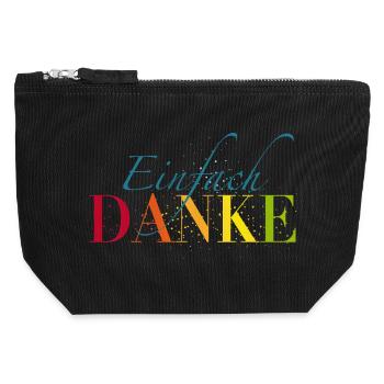 Einfach Dankeschön sagen - Canvas Reißverschluss-Täschchen (12 x 13 cm) - Schwarz - Vorne