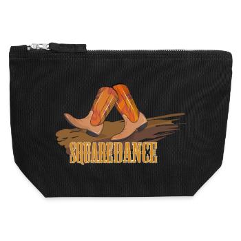 Square Dance - Cowboystiefel auf dem Parkett - Canvas Reißverschluss-Täschchen (12 x 13 cm) - Schwarz - Vorne